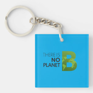 Er is geen planeet B - groene aarde typografie Sleutelhanger
