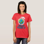Er is geen planeet B-kleurrijke aarde T-shirt (Voorkant volledig)
