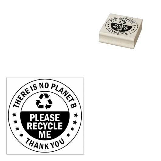 Er is geen Planet B, Recyclen u me alstublieft. Rubberstempel (Gestempeld)