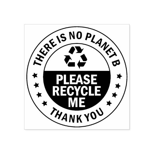 Er is geen Planet B, Recyclen u me alstublieft. Rubberstempel (Afrduk)