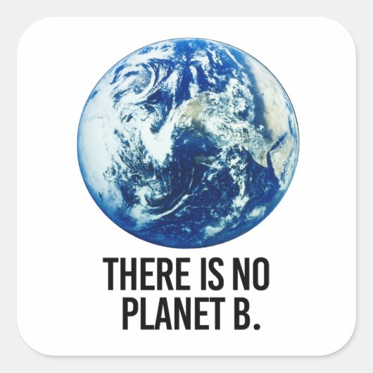 Er is geen Planet B Vierkante Sticker (Voorkant)