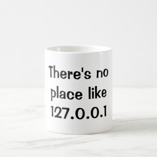 Er is geen plek als 127.0.0.1 koffiemok