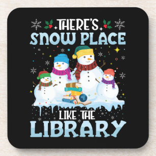 Er is geen plek als de bibliotheek met Kerstmis Bier Onderzetter