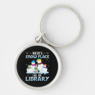 Er is geen plek als de bibliotheek met Kerstmis Sleutelhanger