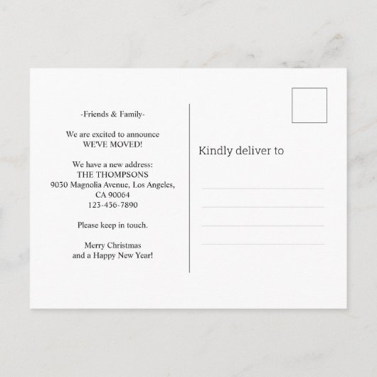 Er is geen plek als Home Red Photo Moving Aankondigingskaart (Achterkant)