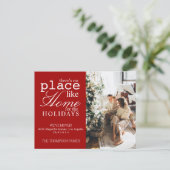 Er is geen plek als Home Red Photo Moving Aankondigingskaart (Staand voorkant)