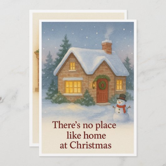 Er is geen plek als thuis met Kerstmis Feestdagenkaart (Voorkant / Achterkant)