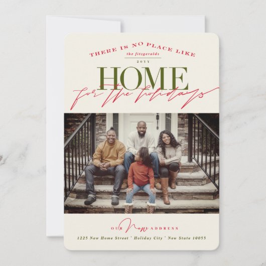 Er is geen plek als thuis voor de Feestdagen foto Feestdagenkaart (Voorkant)