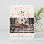 Er is geen plek als thuis voor de Feestdagen foto Feestdagenkaart (Staand voorkant)