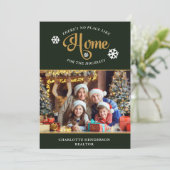 Er is geen plek als thuisfoto kerstfeestdag feestdagenkaart (Staand voorkant)