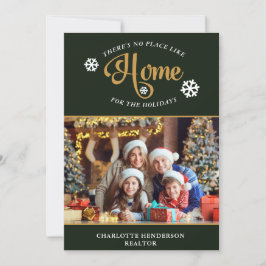 Er is geen plek als thuisfoto kerstfeestdag feestdagenkaart