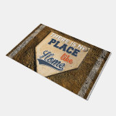 Er is geen plek als thuismat, honkbal deurmat (Schuin)