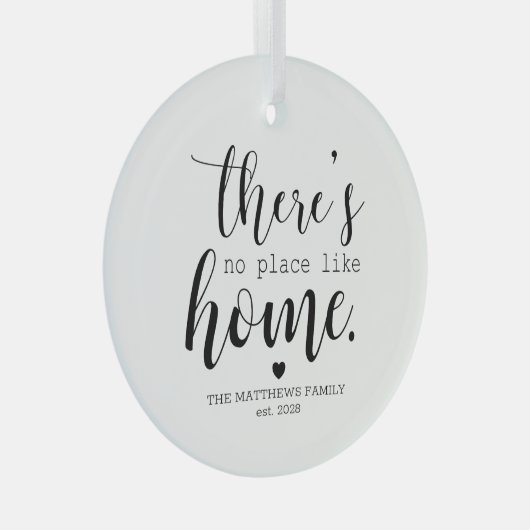 Er is geen plek zoals de aangepaste thuisnaam glas ornament (Voorkant Rechts)