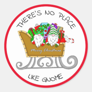 Er is geen plek zoals Gnome, Christmas Classic R Ronde Sticker