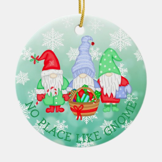 Er is geen plek zoals Gnome, kerst Keramisch Ornament (Voorkant)