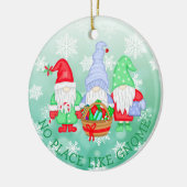 Er is geen plek zoals Gnome, kerst Keramisch Ornament (Links)