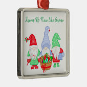 Er is geen plek zoals Gnome, kerst Metalen Ornament (Rechts)