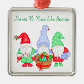 Er is geen plek zoals Gnome, kerst Metalen Ornament (Voorkant)
