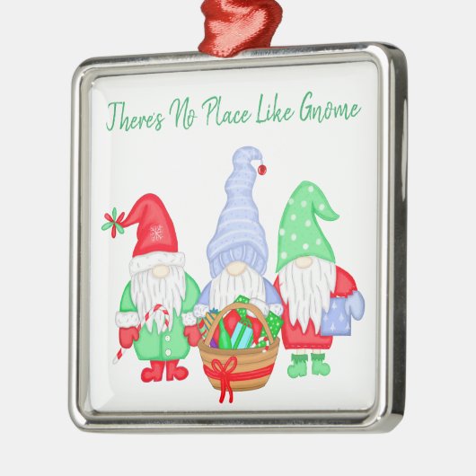 Er is geen plek zoals Gnome, kerst Metalen Ornament (Links)