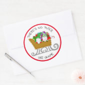 Er is geen plek zoals Gnome, kerst Ronde Sticker (Envelop)