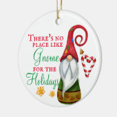 Er is geen plek zoals Gnome Kerstfeestdag Keramisch Ornament (Links)