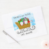 Er is geen plek zoals Gnome, kerstplein S Vierkante Sticker (Envelop)