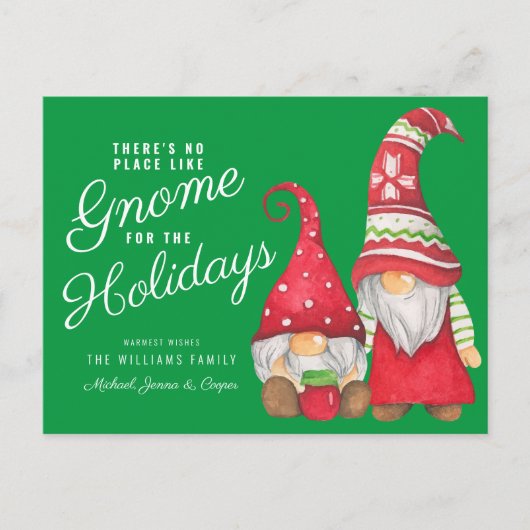 Er is geen plek zoals Gnome voor de Feestdagen Briefkaart (Voorkant)