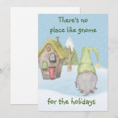 Er is geen plek zoals gnome voor de feestdagen feestdagenkaart (Voorkant / Achterkant)