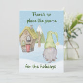 Er is geen plek zoals gnome voor de feestdagen feestdagenkaart (Staand voorkant)
