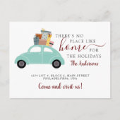 Er is geen plek zoals Home Cyan Car Car Moving Aankondigingskaart (Voorkant)