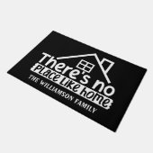 Er is geen plek zoals Home Personalized Black Deurmat (Schuin)