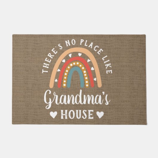 Er is geen plek zoals oma's House Rainbow Deurmat (Voorkant)