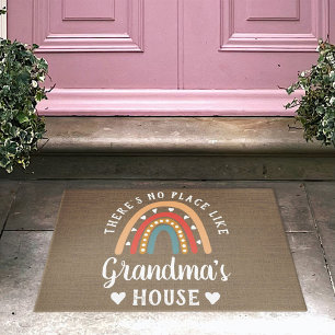 Er is geen plek zoals oma's House Rainbow Deurmat
