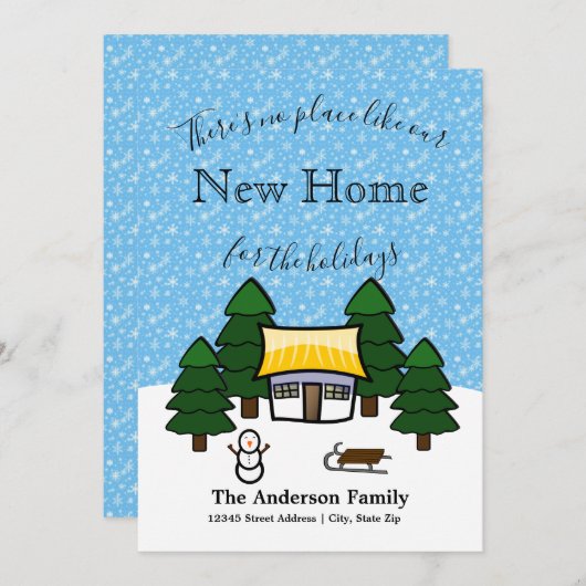 Er is geen plek zoals onze nieuwe thuisvakantiekaa kaart (Voorkant / Achterkant)