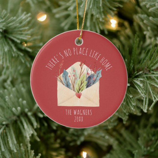 Er is geen plek zoals persoonlijke huiseigenaars keramisch ornament (Boom)