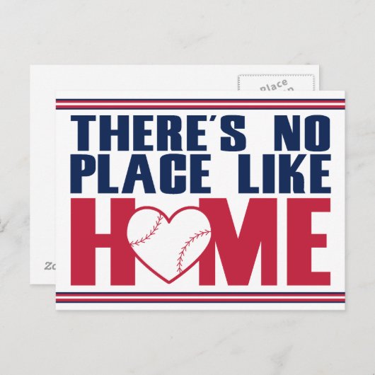 Er is geen plek zoals thuis honkbal briefkaart (Voorkant / Achterkant)