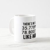 Er is geen plek zoals thuis - Latitude en Lengtegr Koffiemok (Voorkant links)