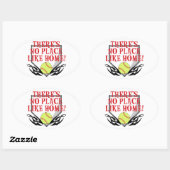 Er is geen plek zoals thuis. ovale sticker (Vel)
