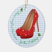 Er is geen plek zoals thuis Ruby Slippers Chrismas Keramisch Ornament (Links)