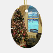 Er is geen plek zoals thuis voor de feestdagen. keramisch ornament (Achterkant)