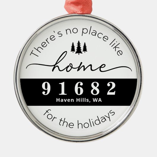 Er is geen plek zoals thuis voor de Feestdagen Metalen Ornament (Voorkant)