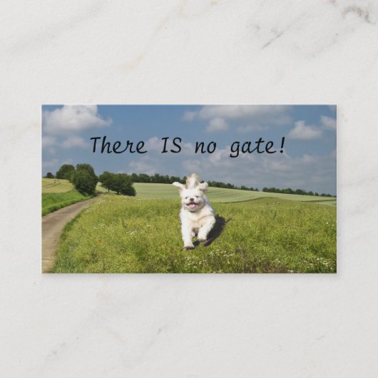 "Er is geen poort!" Sjabloon voor visitekaartjes (Voorkant)