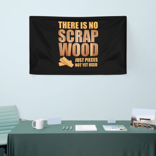 Er is geen schroot hout Woodworking Carpenter Spandoek (Beurs)
