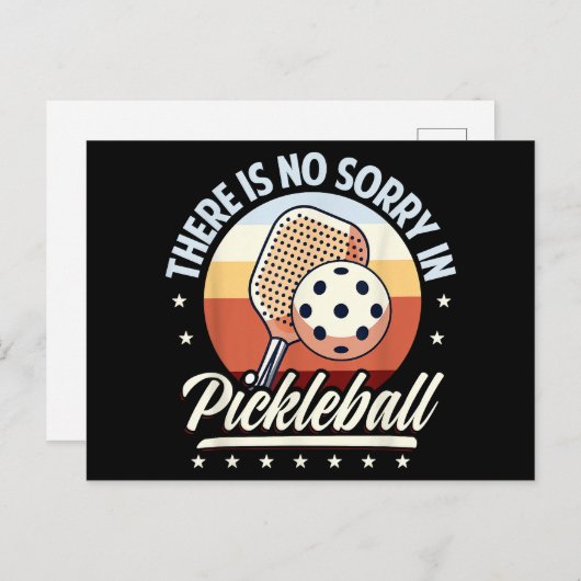 Er is geen sorry in Pickleball Feestdagenkaart (Voorkant / Achterkant)