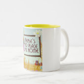 Er is geen thuis. tweekleurige koffiemok (Voorkant rechts)