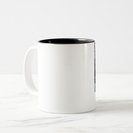 Er is geen thuis. tweekleurige koffiemok (Voorkant links)