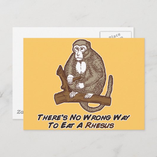 Er is geen verkeerde manier om een ressus te eten briefkaart (Voorkant / Achterkant)