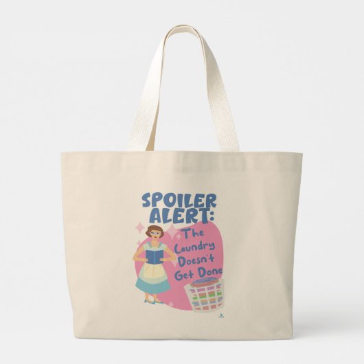 Er is geen wasserette gebeurd Reader Cartoon Wife Grote Tote Bag (Achterkant)