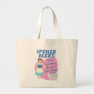 Er is geen wasserette gebeurd Reader Cartoon Wife Grote Tote Bag