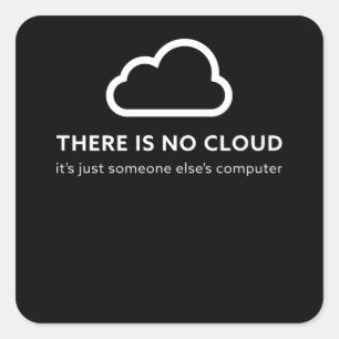 Er is geen wolk... gewoon de computer van iemand a vierkante sticker